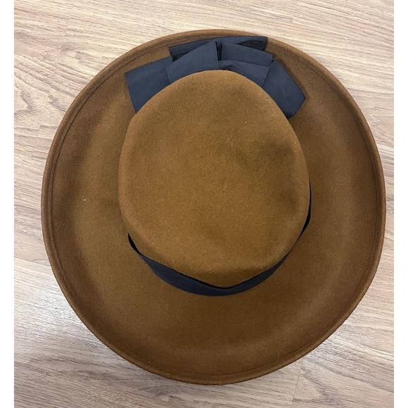 Vintage Eric Javits 1980s Hat, USA, Chocolate Brown Wool, Designer, Elegant look - Picture 2 of 10